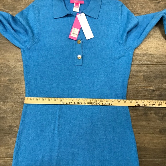 NWT Lilly Pulitzer Lizona Sweater Dress Lunar Blue Women Size XL Long Sleeve New - Picture 5 of 11